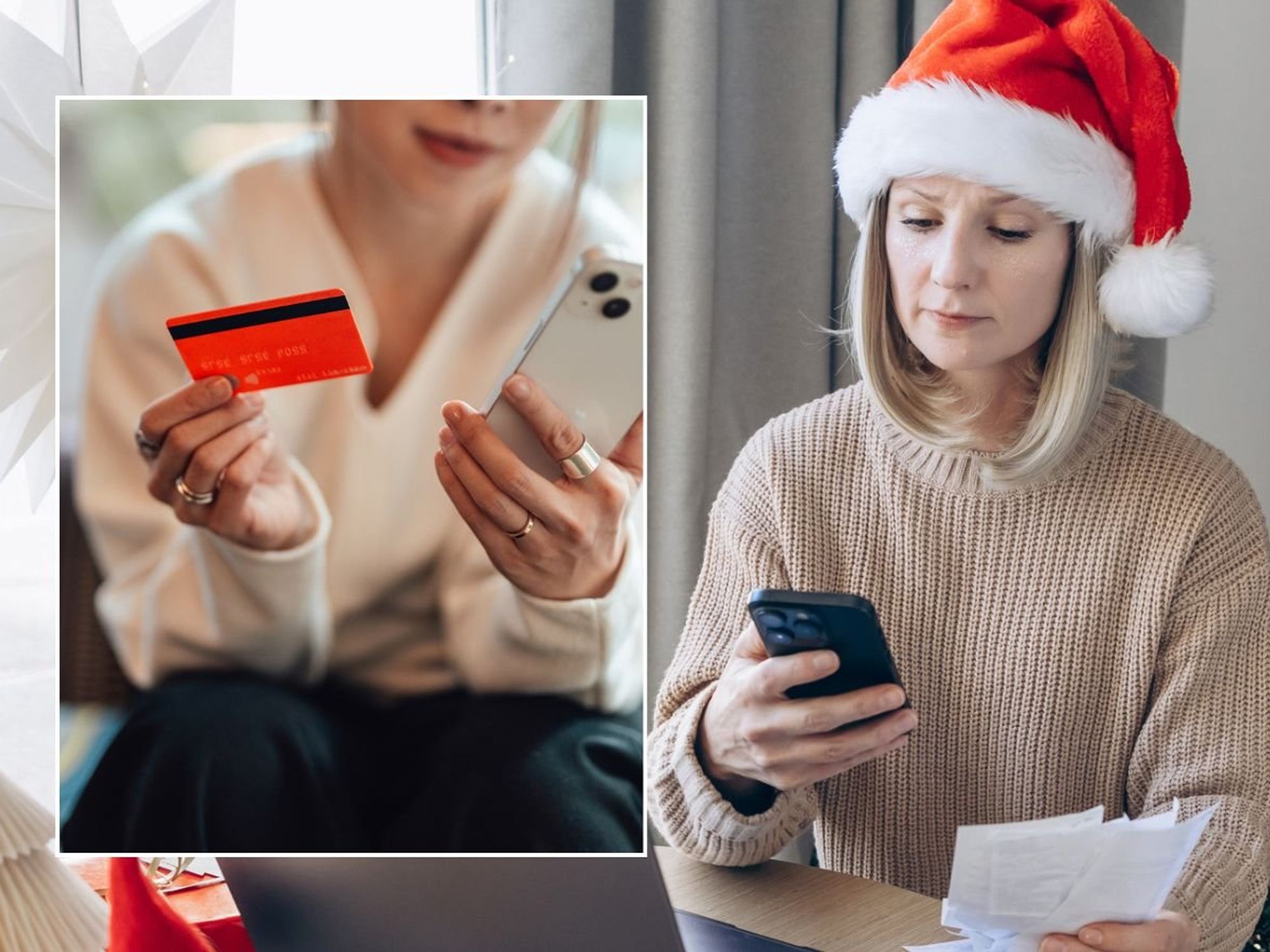 Woman on phone anc credit card
