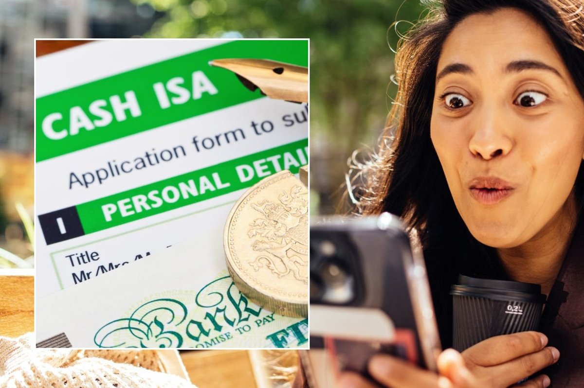 Woman on phone and cash ISA form