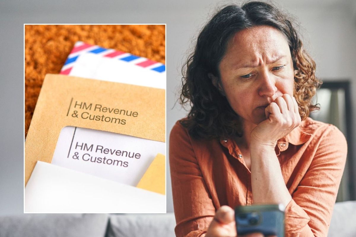 Woman on phone and HMRC letter