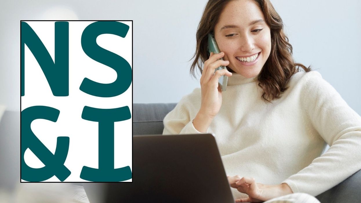Woman on phone and NS&I