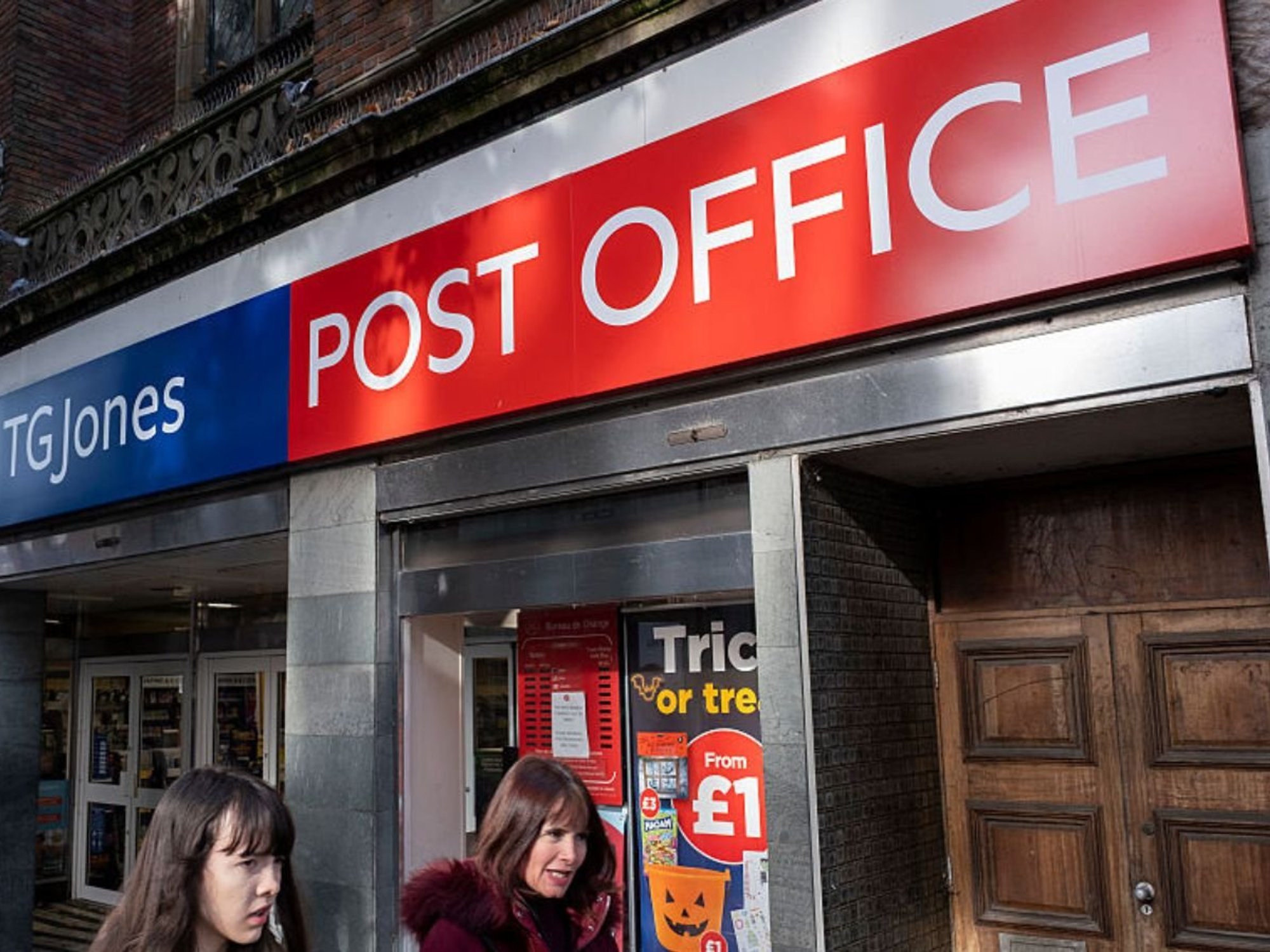 Woman on phone and Post Office