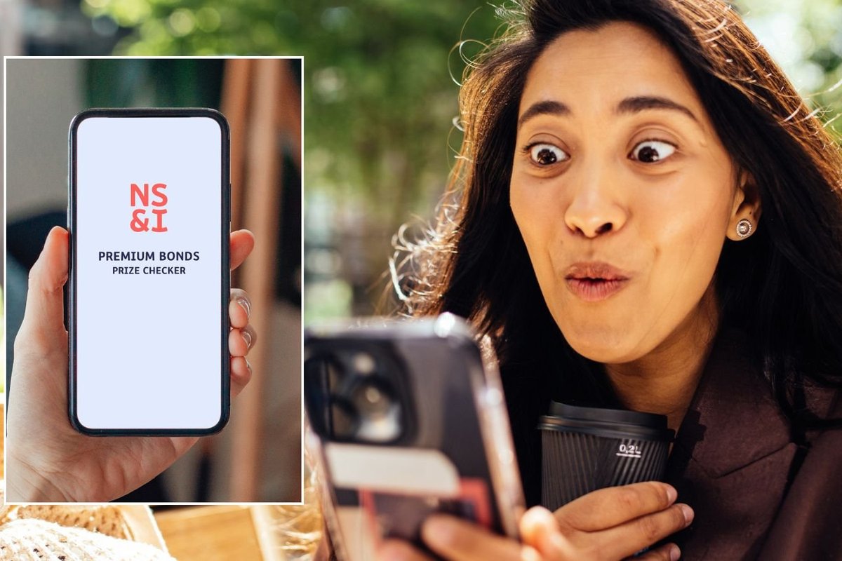Woman on phone and Premium Bonds checker