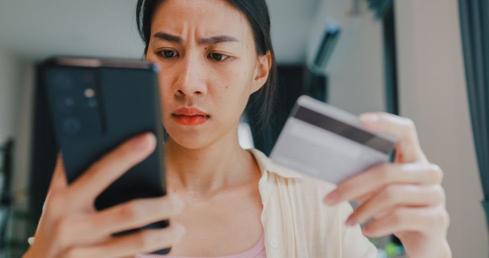 Woman on the phone looking concerned