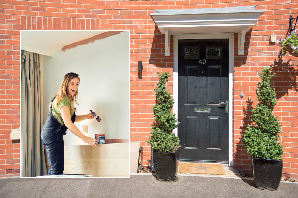 Woman painting / property in UK