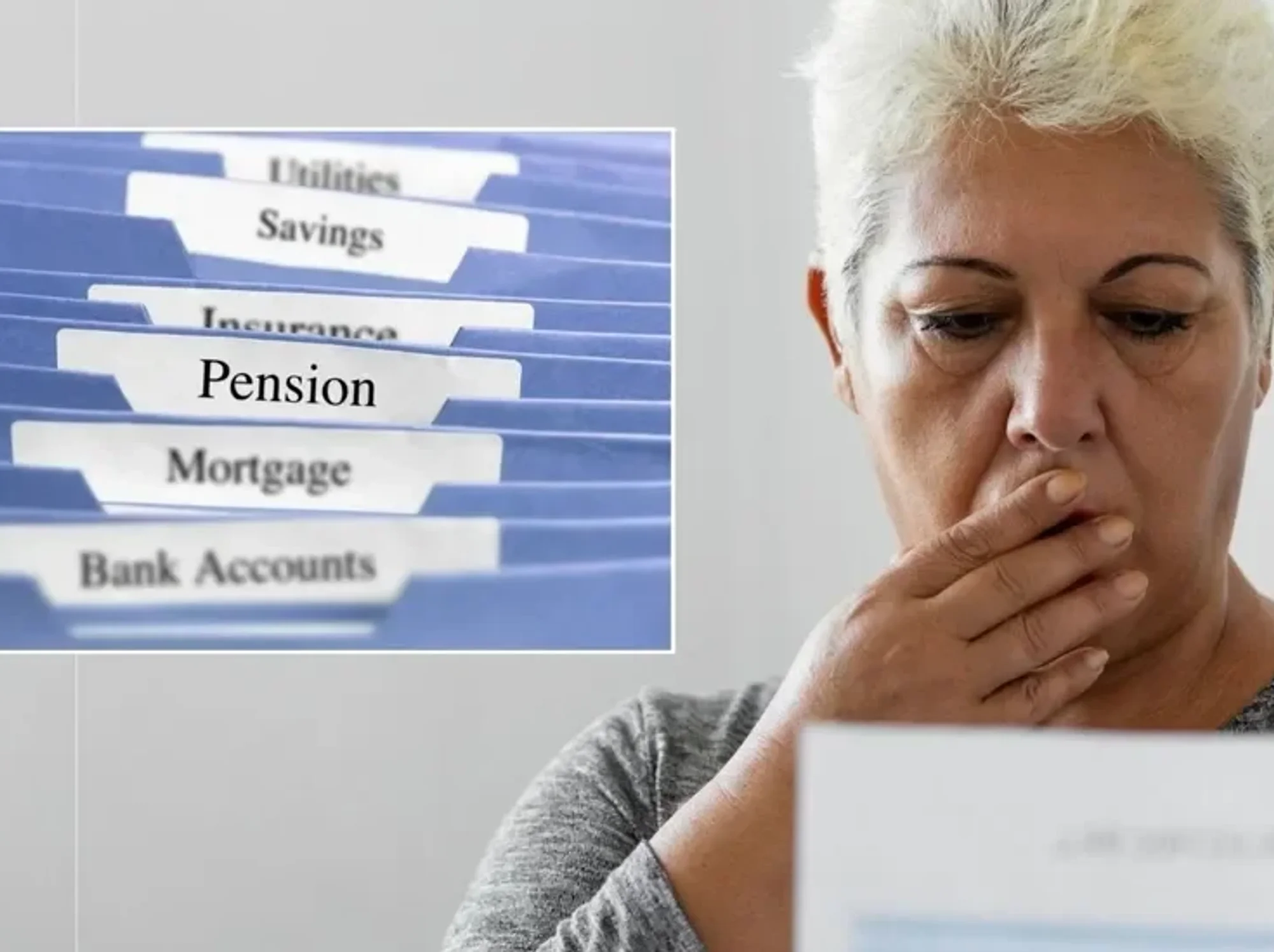 Woman pension folder