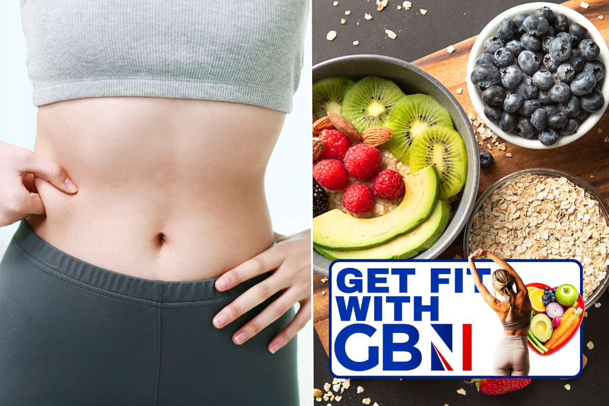 Woman's abs / breakfast foods