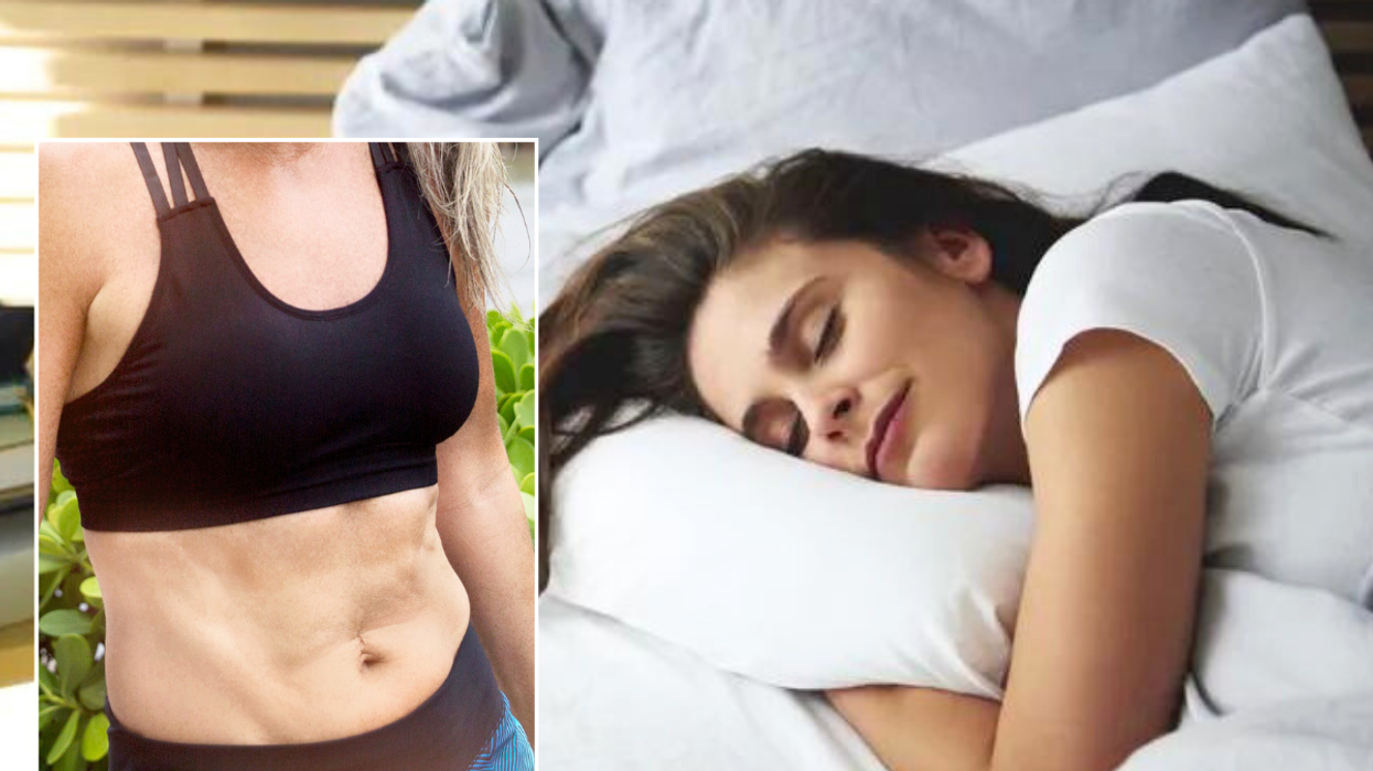 Woman's abs / woman sleeping