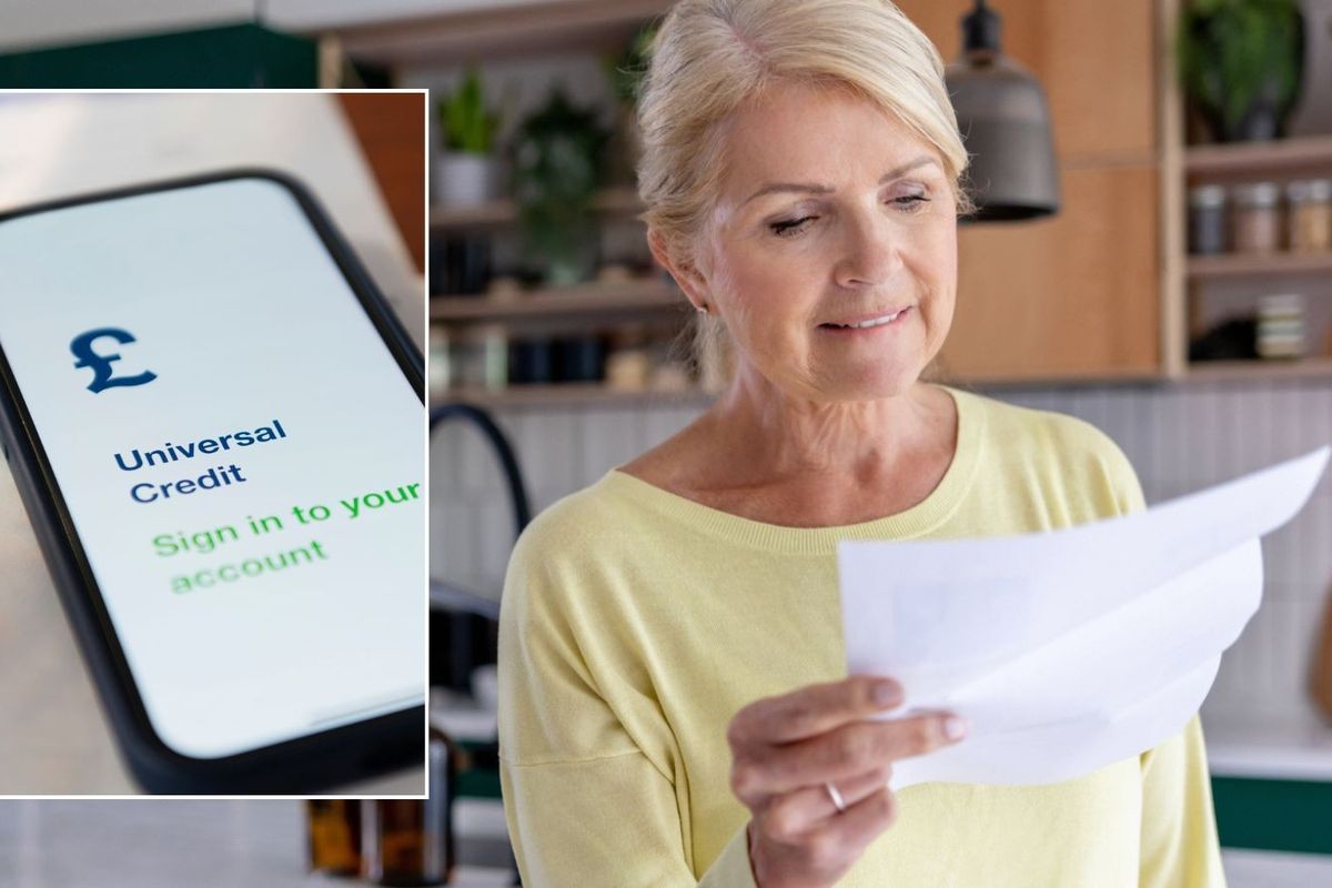 Woman sad and Universal Credit on phone