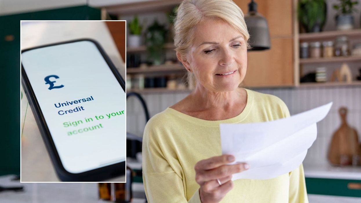 Woman sad and Universal Credit on phone