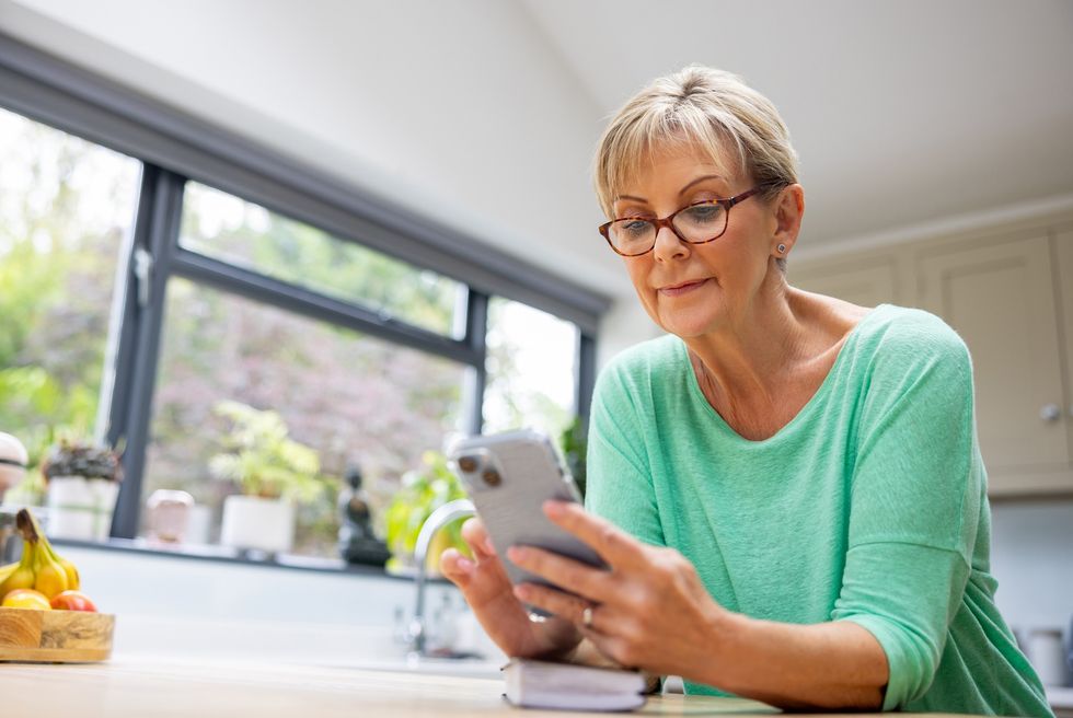 Woman scrolling on her phone