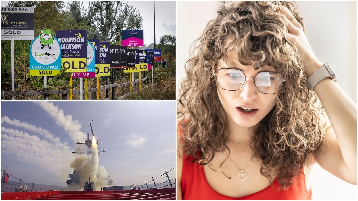 Woman shocked, property sale signs and US Operation Epic Fury against Iran