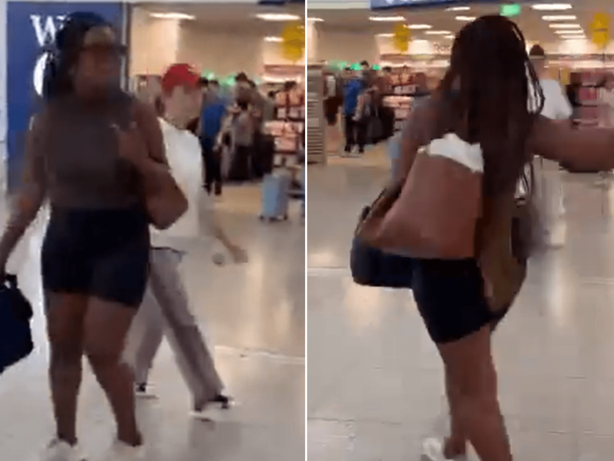 Woman shouting 'Free Palestine' in Stansted Airport arrivals