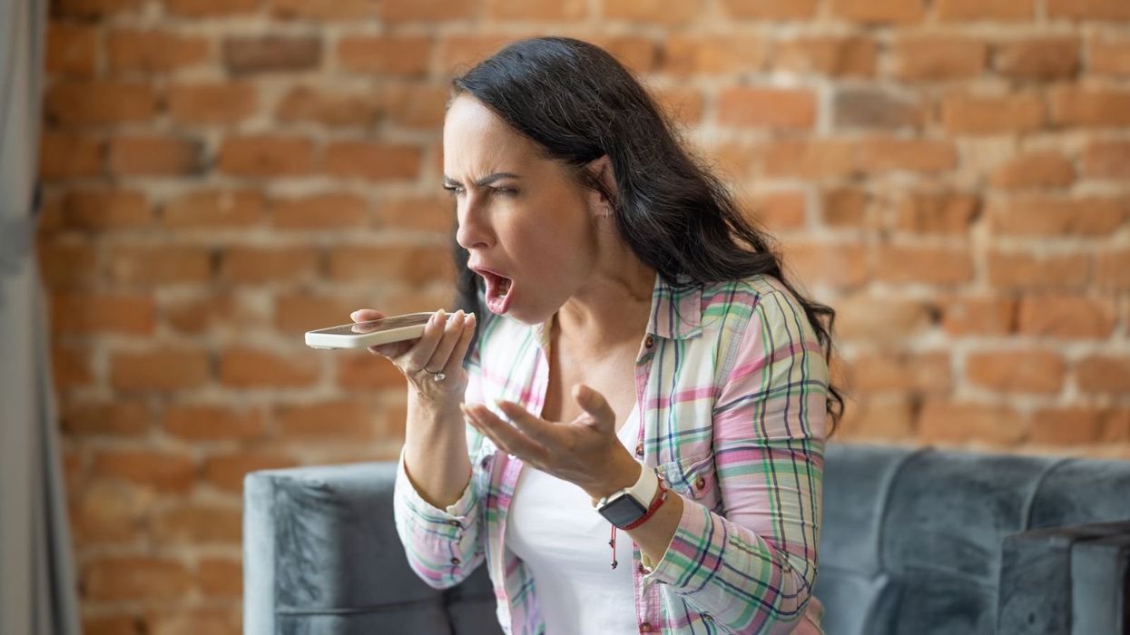 Woman shouting on phone