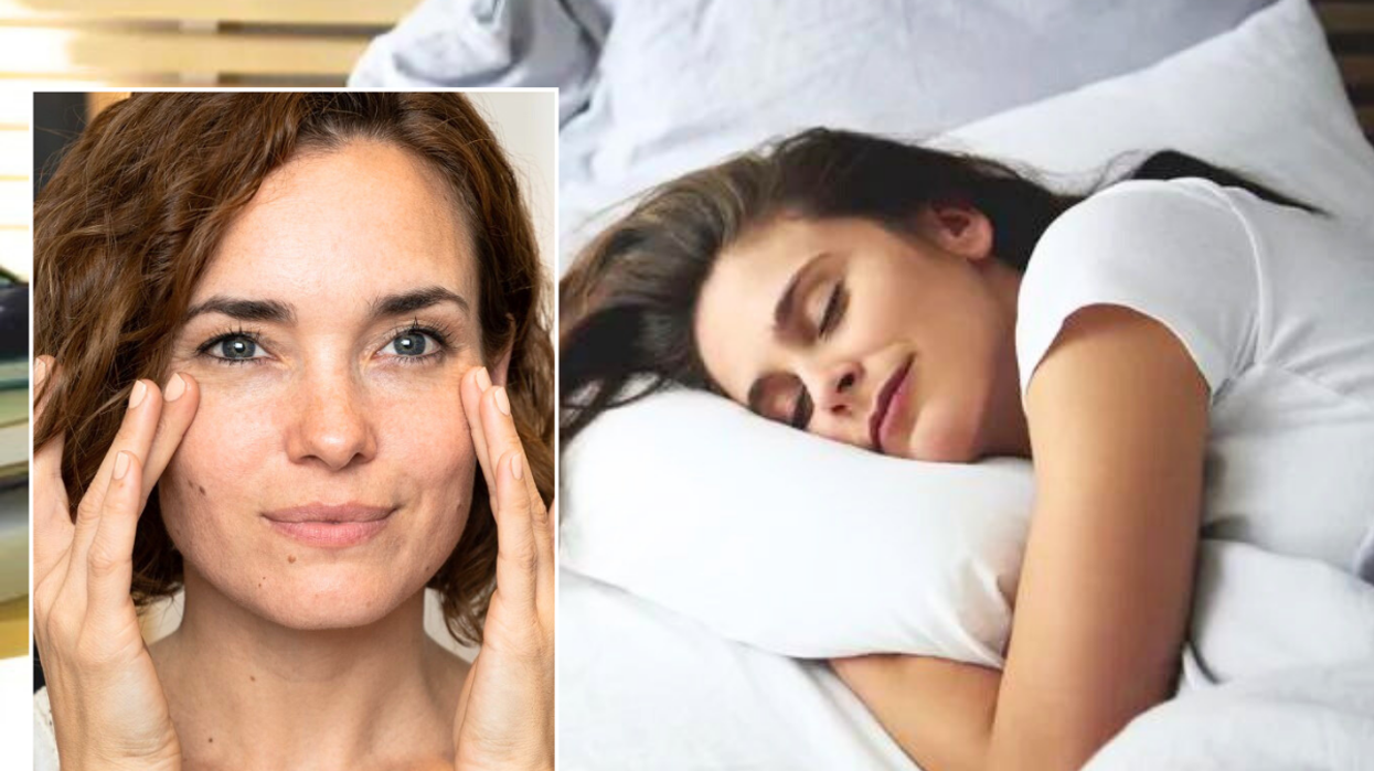 Woman skin care / woman sleeping