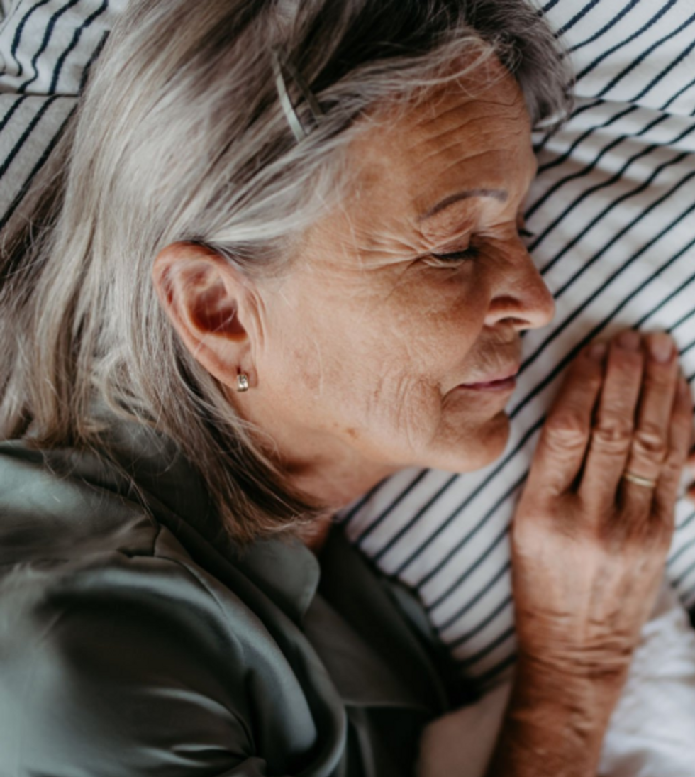 Woman sleeping on a pillow