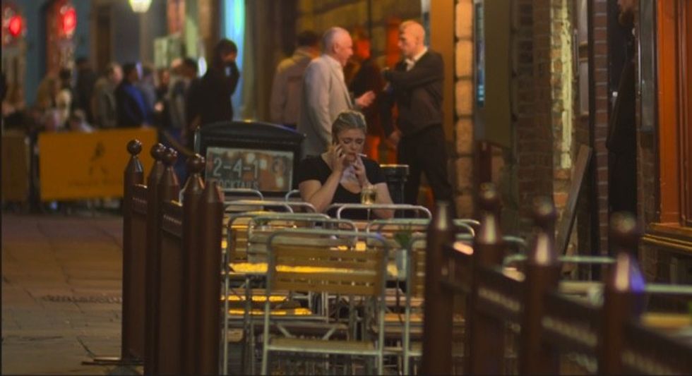 Woman smoking in York