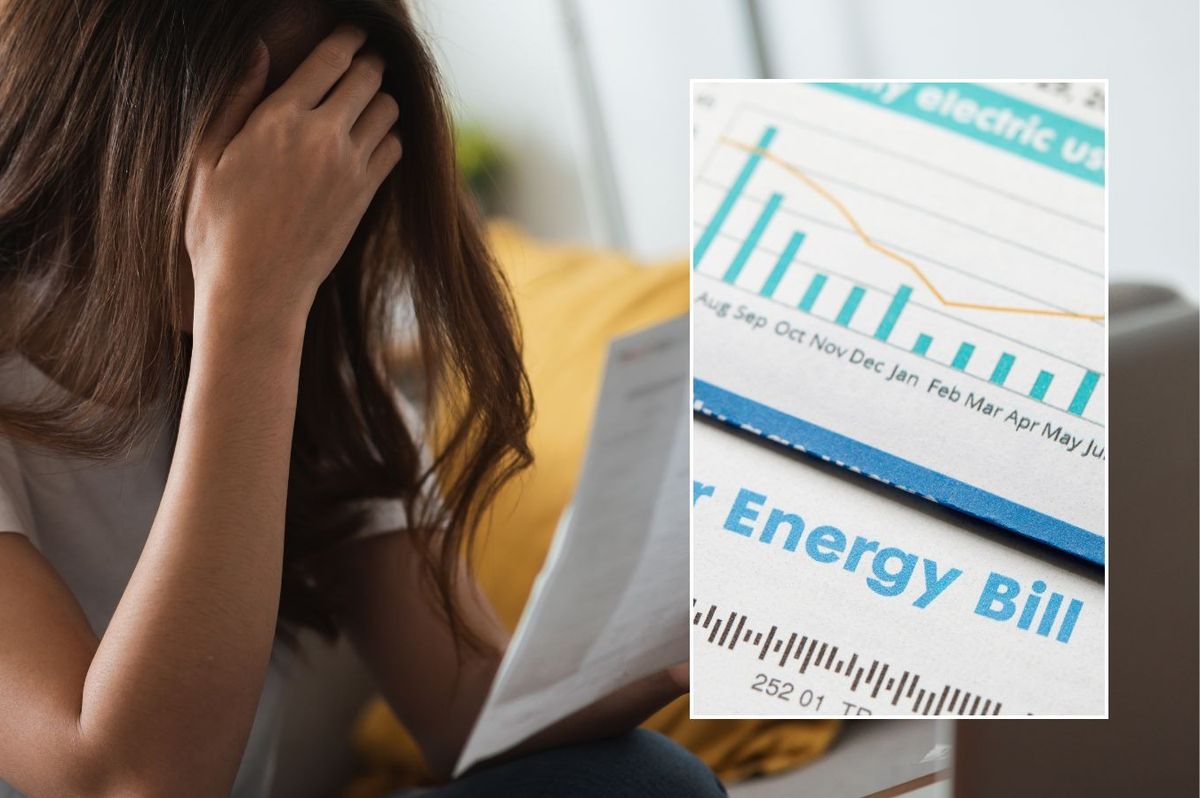 Woman stressed and energy bill