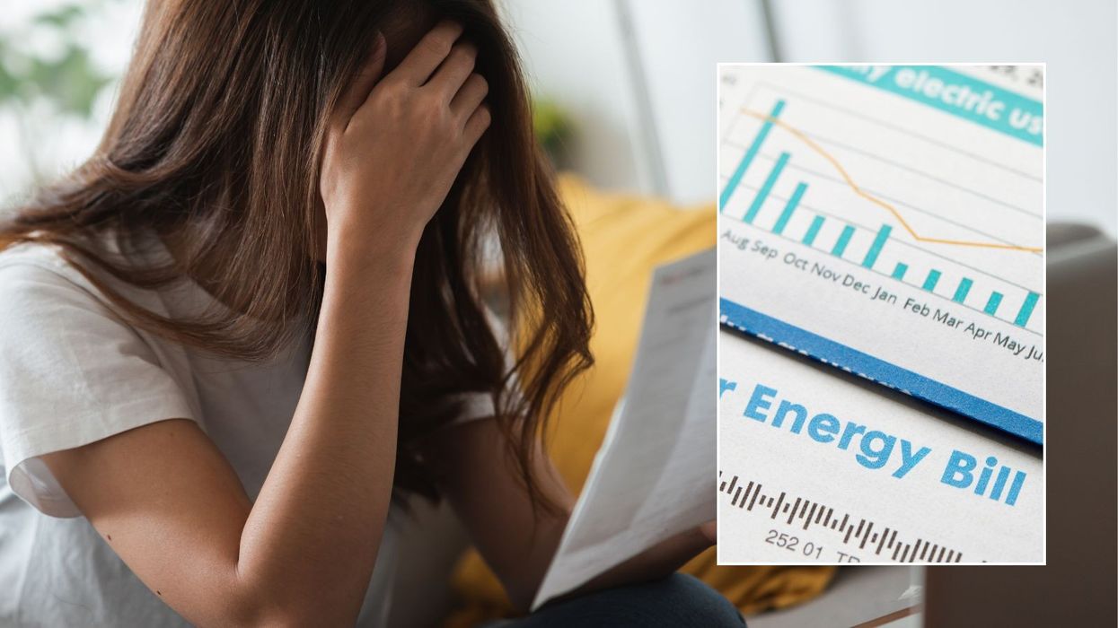 Woman stressed and energy bill
