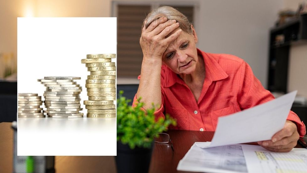 Woman stressed and money