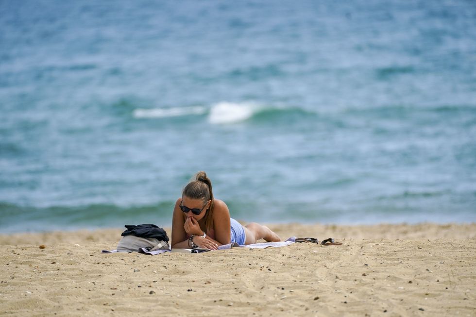 Woman sunbathing