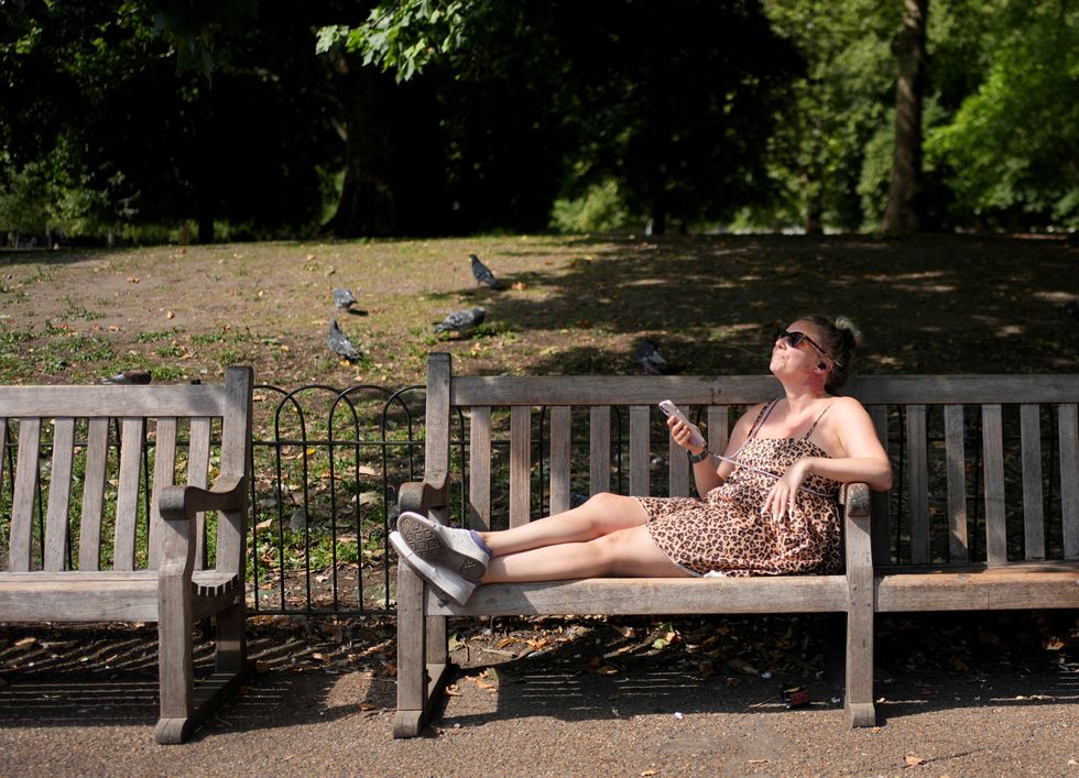 Woman sunbathing