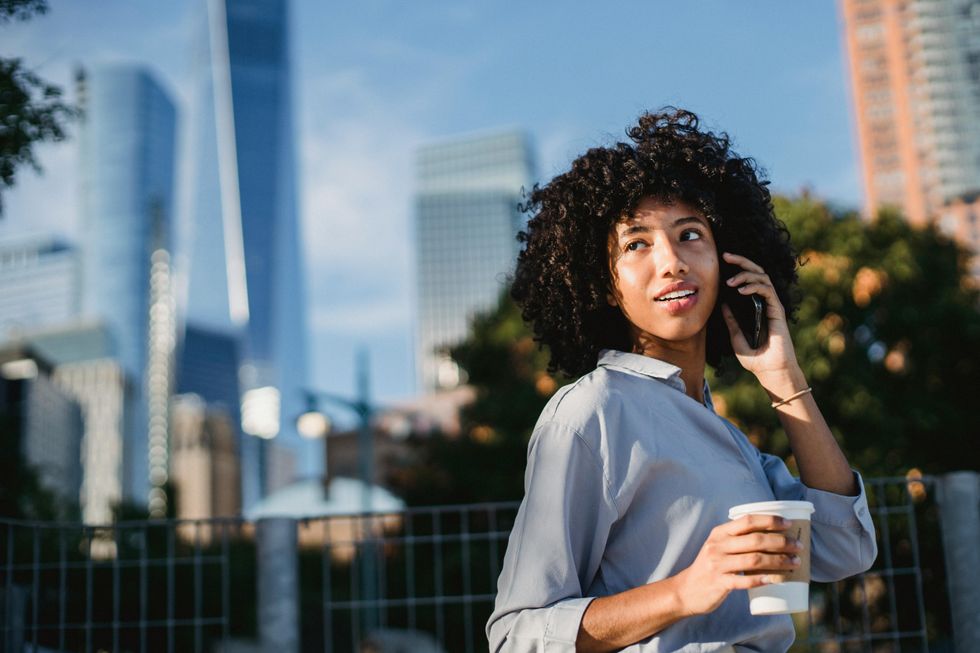 Woman talking on mobile