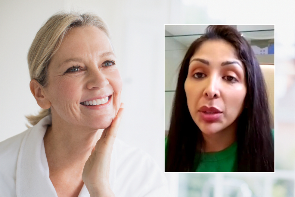 Woman touching face / Dr Vanita Rattan