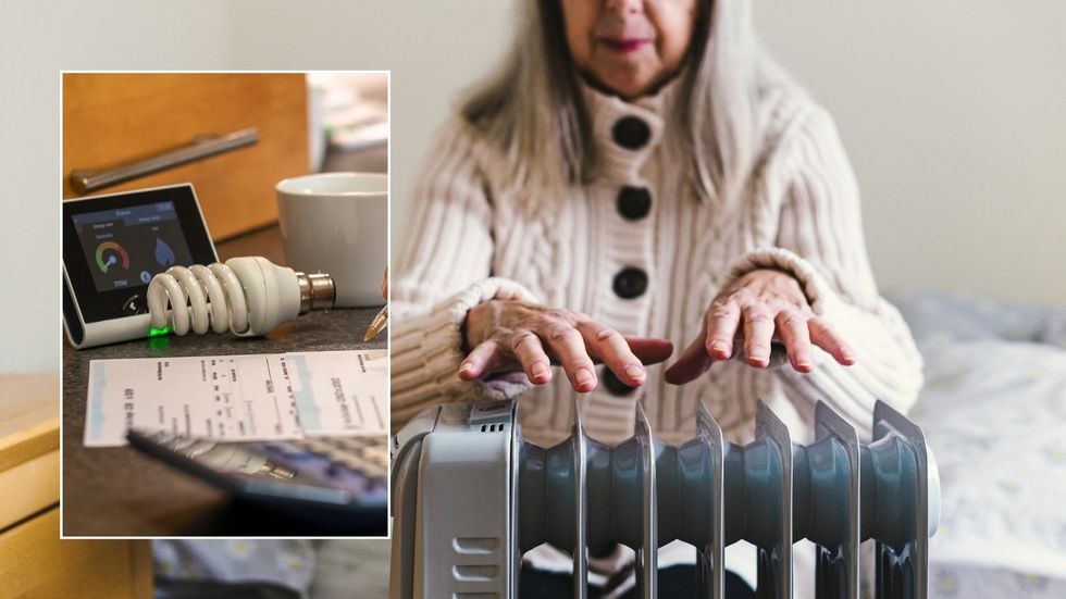 Woman using radiator and energy bill