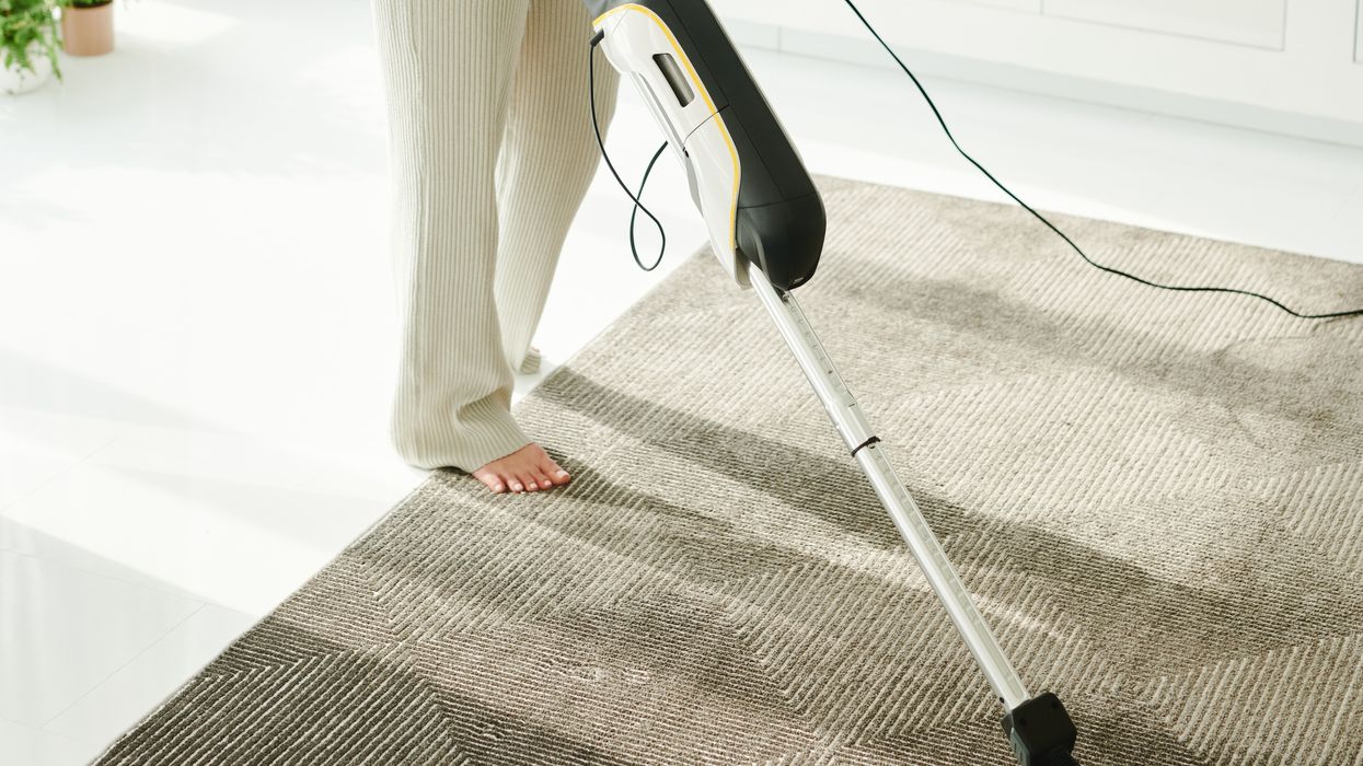 Woman vacuuming