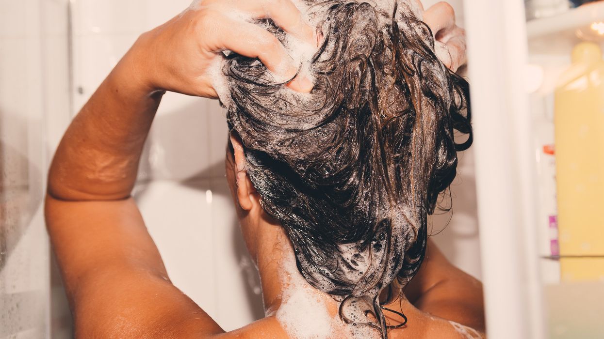 Woman washing hair