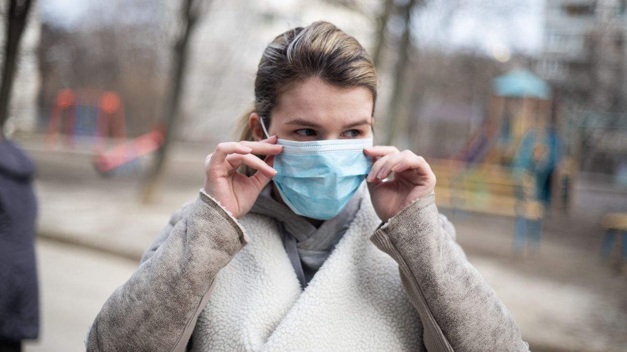 Woman wearing a mask
