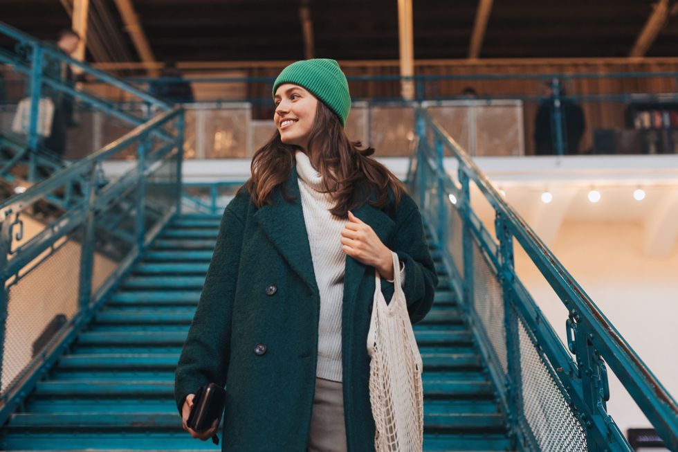 Woman wearing a warm hat