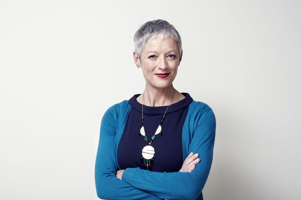 Woman wearing cardigan