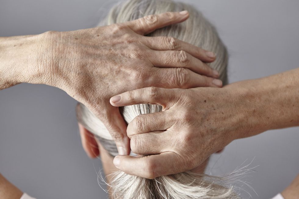 Woman wearing ponytail