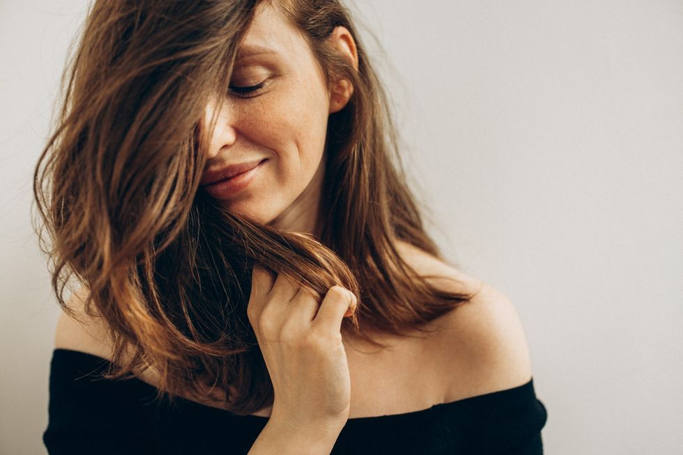 Woman with beautiful brunette hair