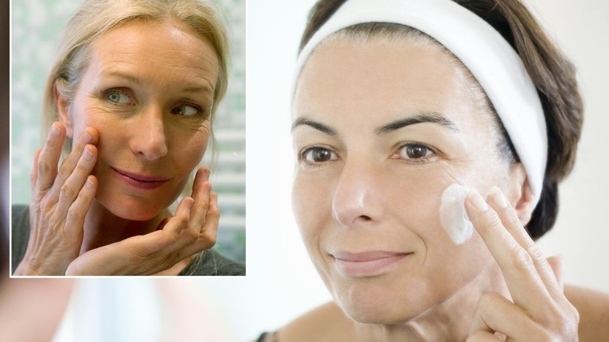 Woman with beautiful skin / Woman applying SPF