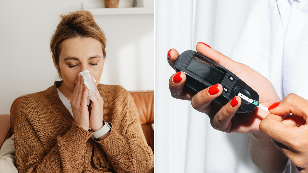 Woman with cold diabetes