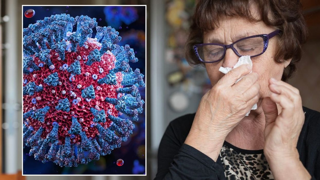 WOMAN WITH COLD SYMPTOMS