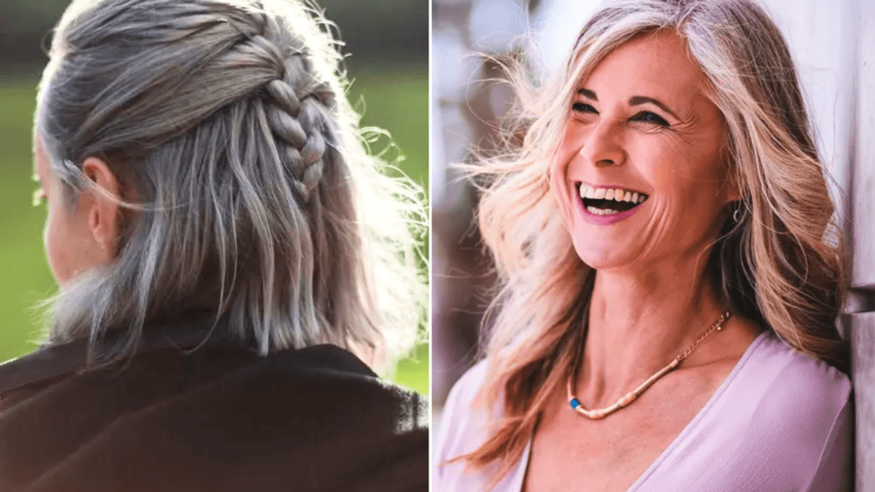 Woman with grey hair / Mature woman with grey hair