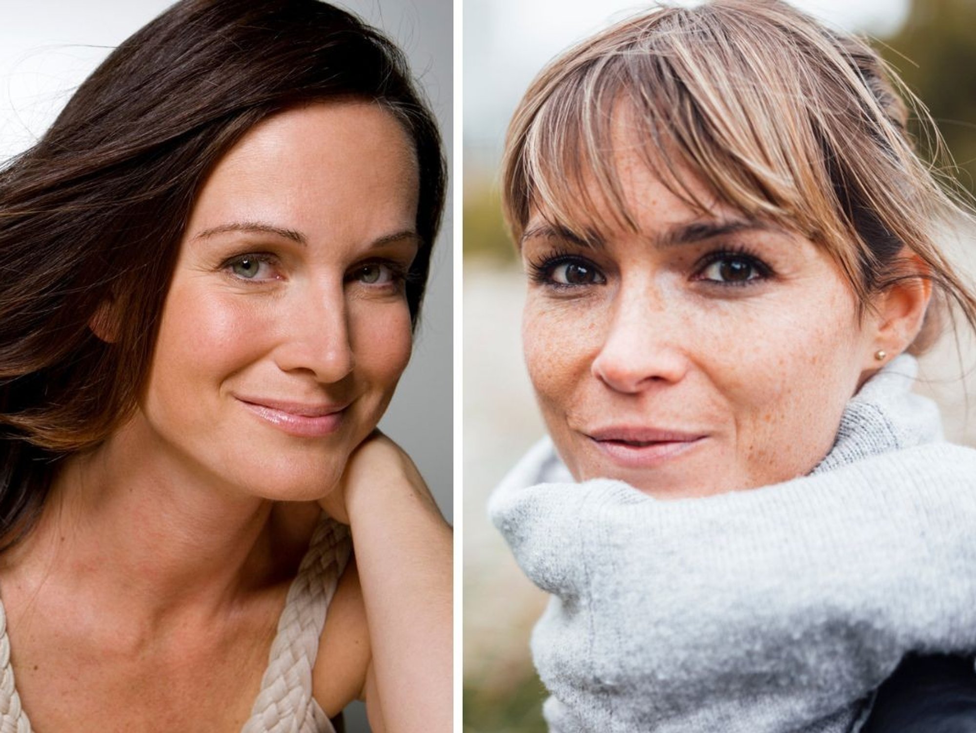 Woman with layered hair / Woman with a fringe