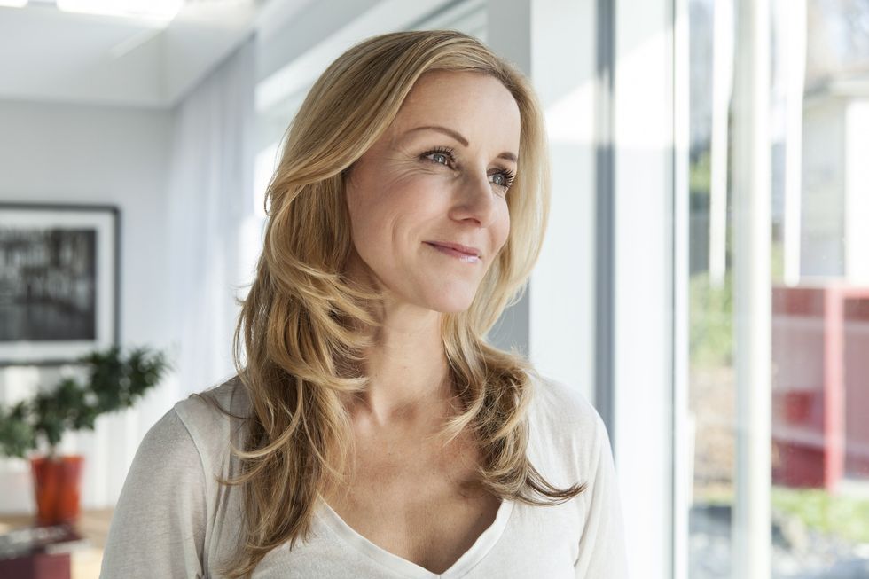 Woman with layered hair