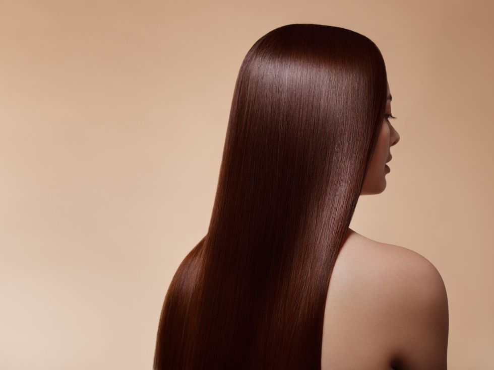 Woman with long, shiny hair