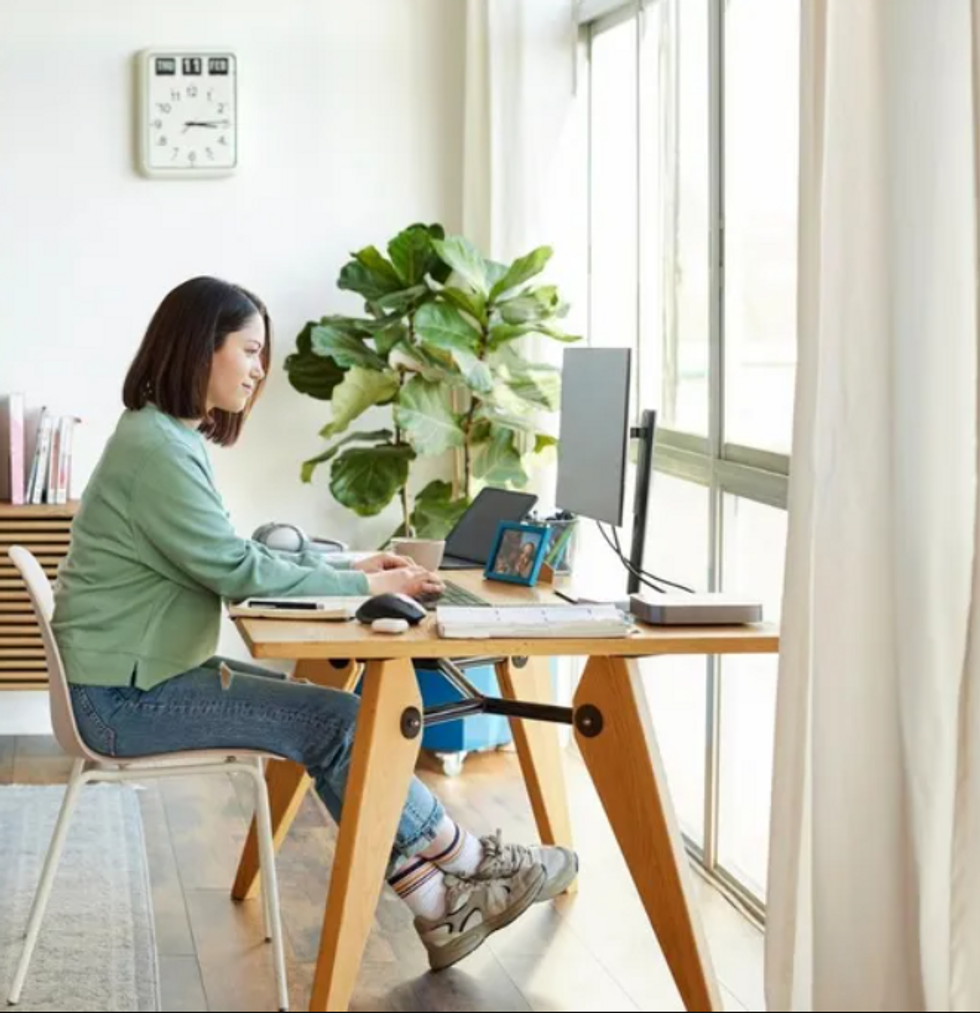 Woman working in home office