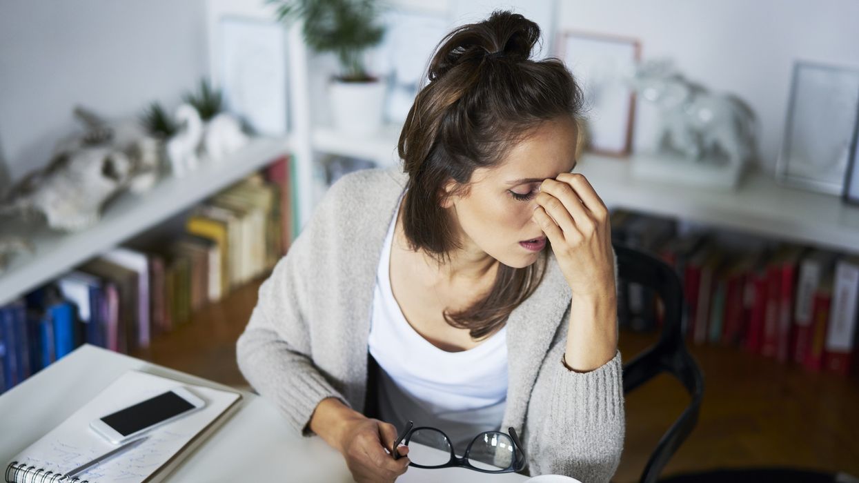 Woman working while unwell