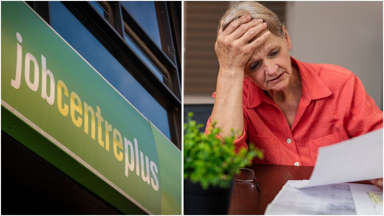 Woman worried and Jobcentre Plus