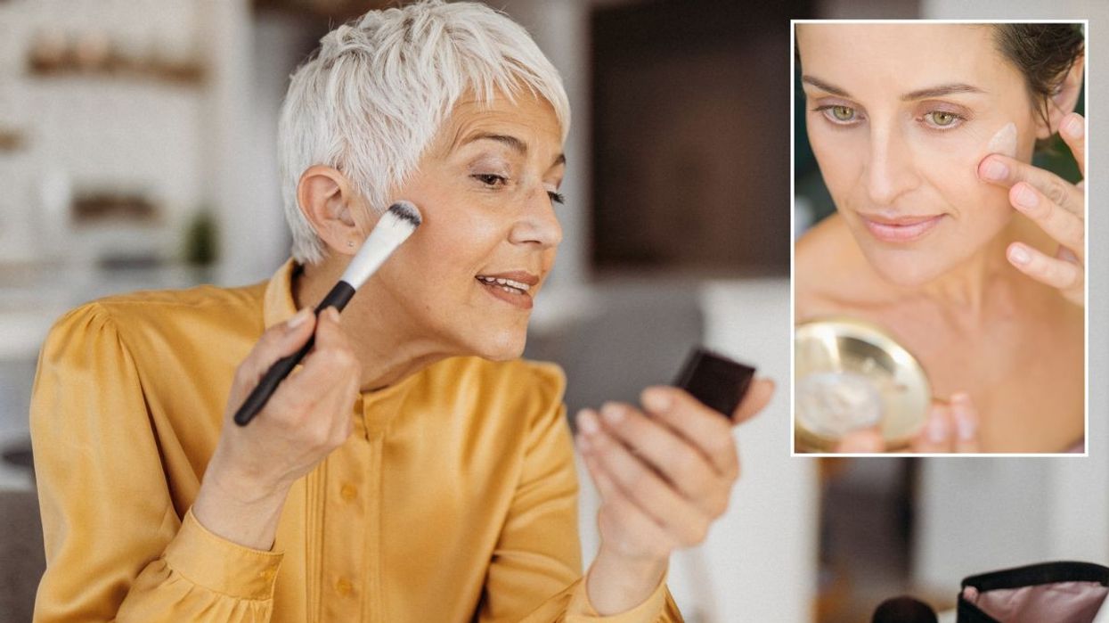 Women applying makeup