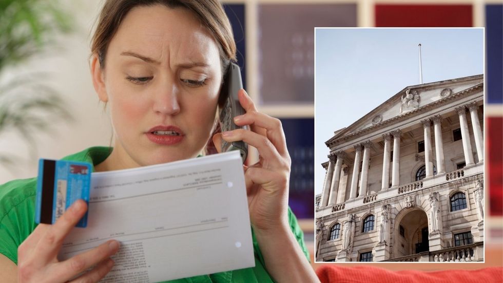 Women looking at payslip and Bank of England