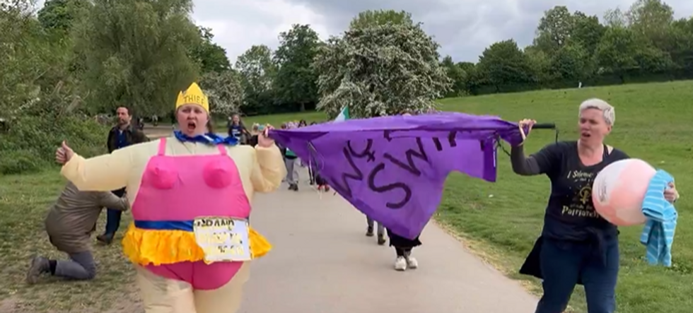 Women protesting at Hampstead Heath