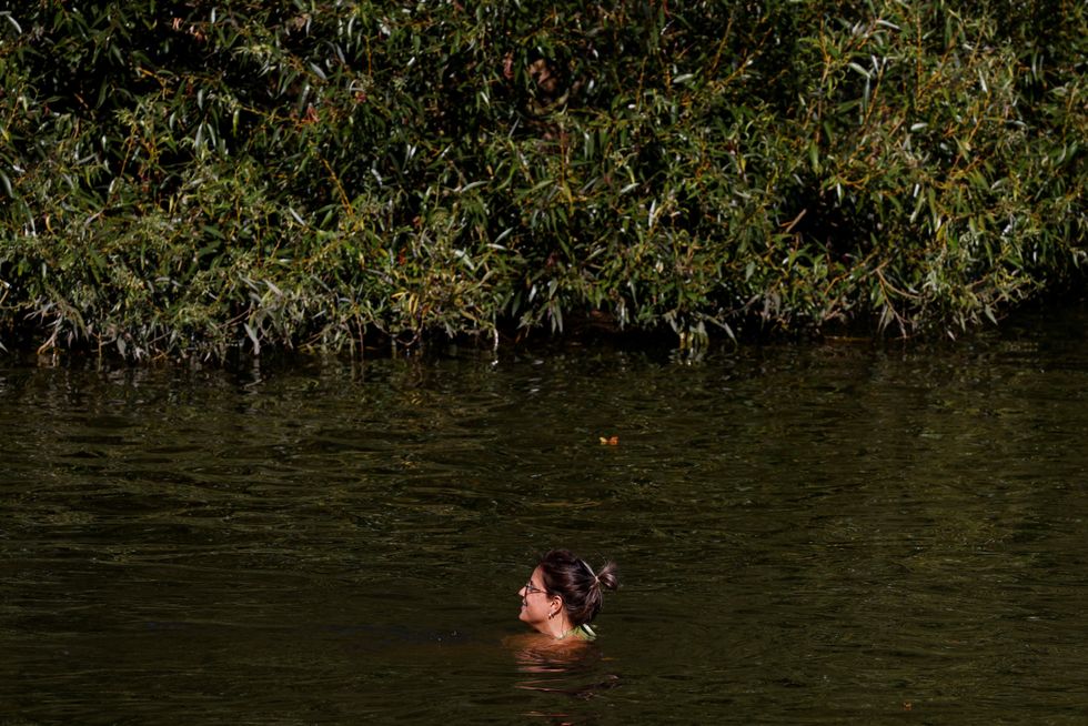 Women swimming