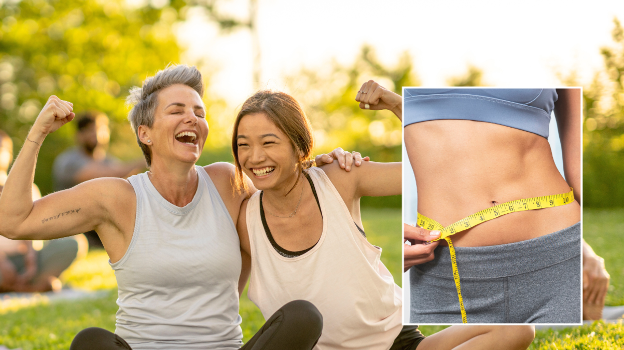 Women working out at park / woman's abs